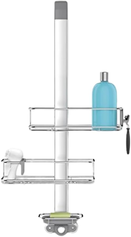 simplehuman Adjustable Shower Caddy, Stainless Steel and Anodized Aluminum