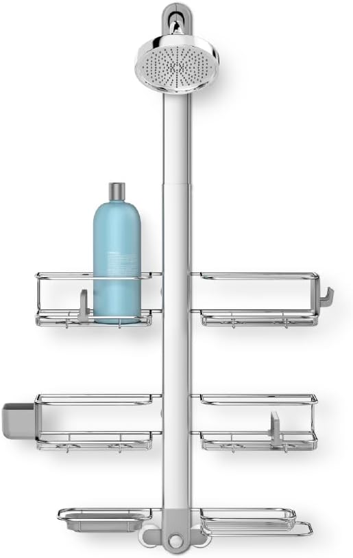simplehuman Adjustable Shower Caddy, Stainless Steel and Anodized Aluminum
