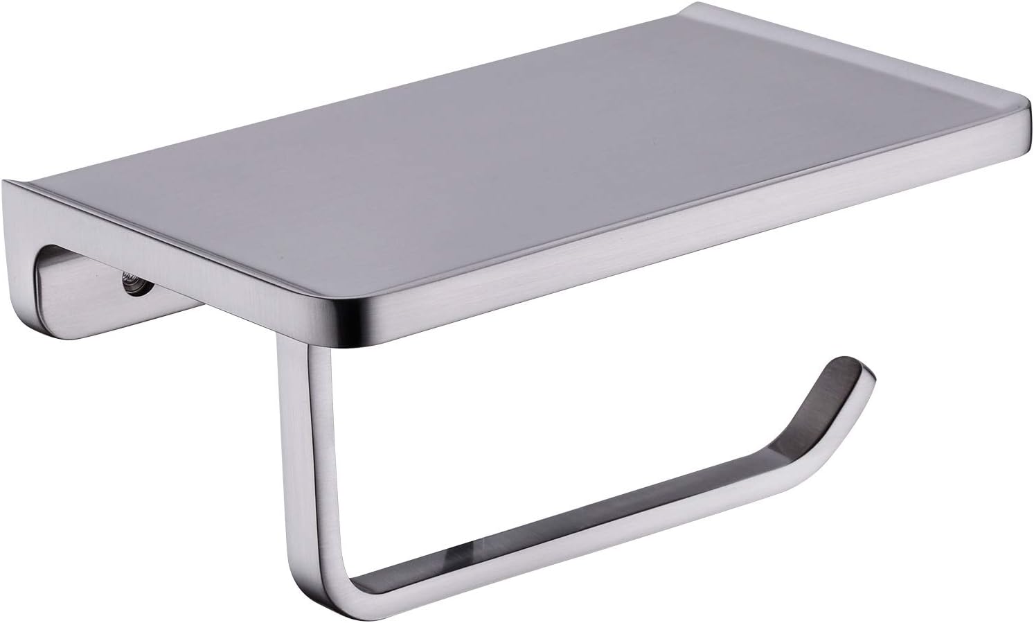 TRUSTMI Toilet Paper Holder with Phone Shelf, Bathroom Accessories Tissue Roll Dispenser Storage Wall Mounted, Brushed Gold