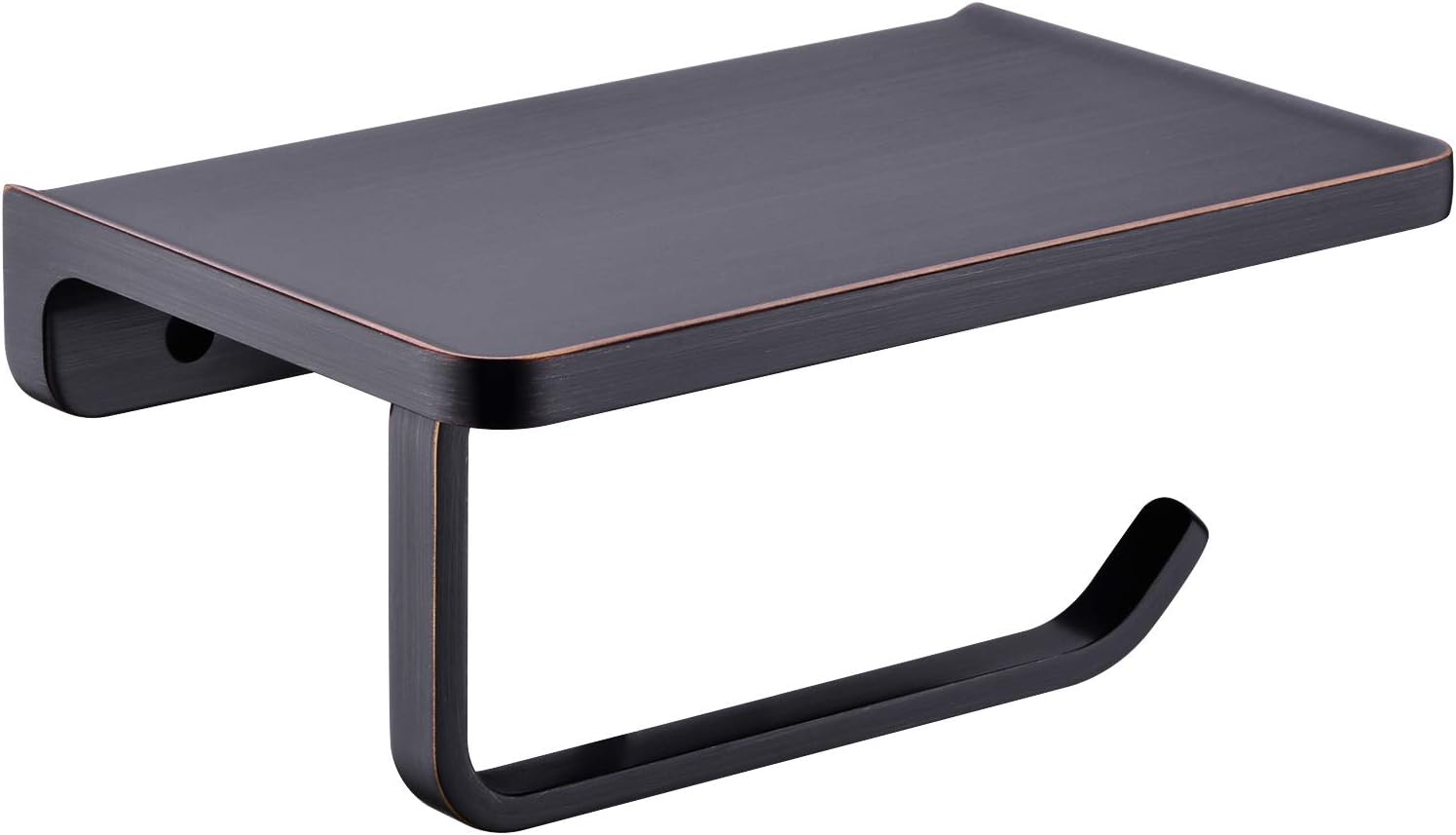 TRUSTMI Toilet Paper Holder with Phone Shelf, Bathroom Accessories Tissue Roll Dispenser Storage Wall Mounted, Brushed Gold