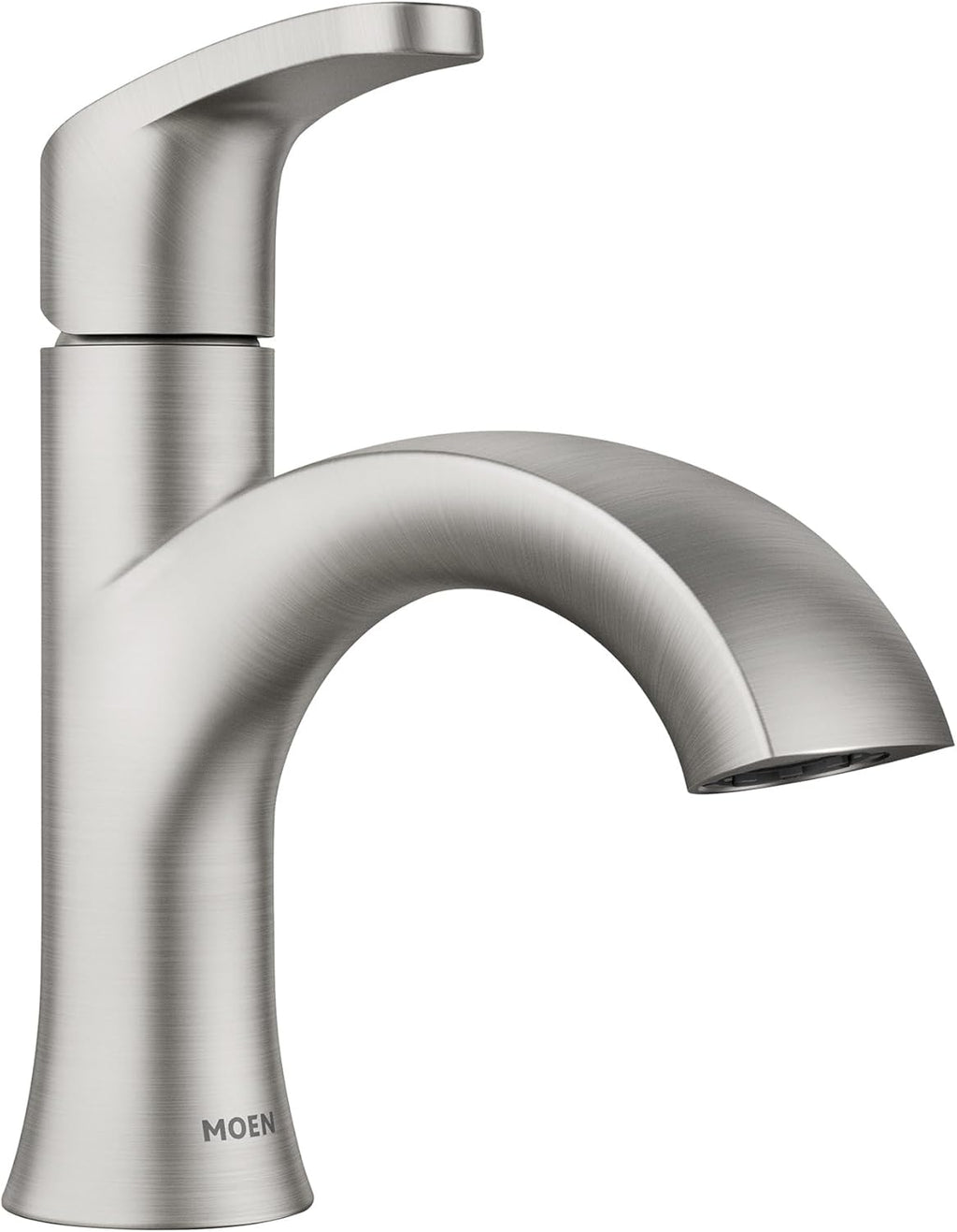 Moen Karis Spot Resist Brushed Nickel One-Handle Single Hole Bathroom Sink Faucet with Optional Deck Plate, 84346SRN