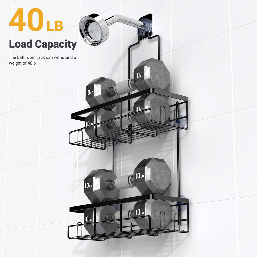 Shower Caddy Hanging Bathroom Organizer: Rustproof Shelf for Inside Shower - No Drilling Racks Over Showerhead - Bath Shelves for Shampoo Soap