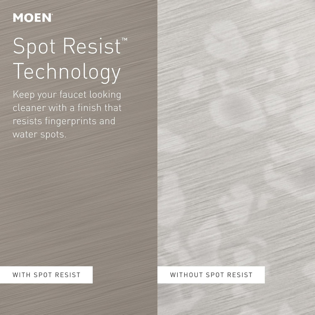 Moen Karis Spot Resist Brushed Nickel One-Handle Single Hole Bathroom Sink Faucet with Optional Deck Plate, 84346SRN