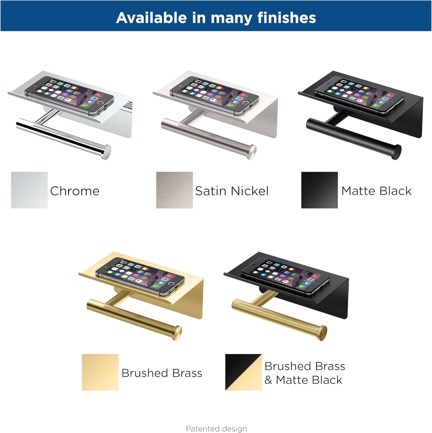 Gatco 1420 Latitude II Toilet Paper Holder with Shelf, Wall Mounted Bathroom Tissue Holder, Chrome