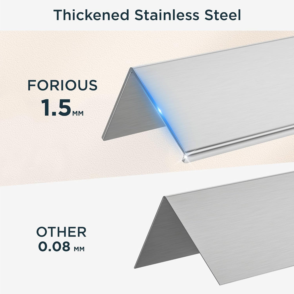 FORIOUS Double Toilet Paper Holder with Shelf, Wall Mount Tissue Roll Holder for Bathroom, 304 Stainless Steel Commercial Toilet Tissue Dispensers with Phone Shelf (1, Stainless Steel)